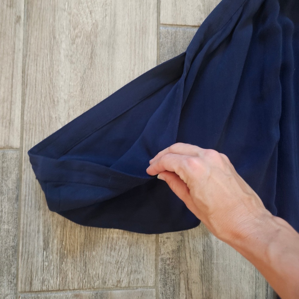 Diane von Furstenberg Dezi Jumpsuit Size 12 Navy Blue Wide Leg Dolman Minimalist - Picture 9 of 13